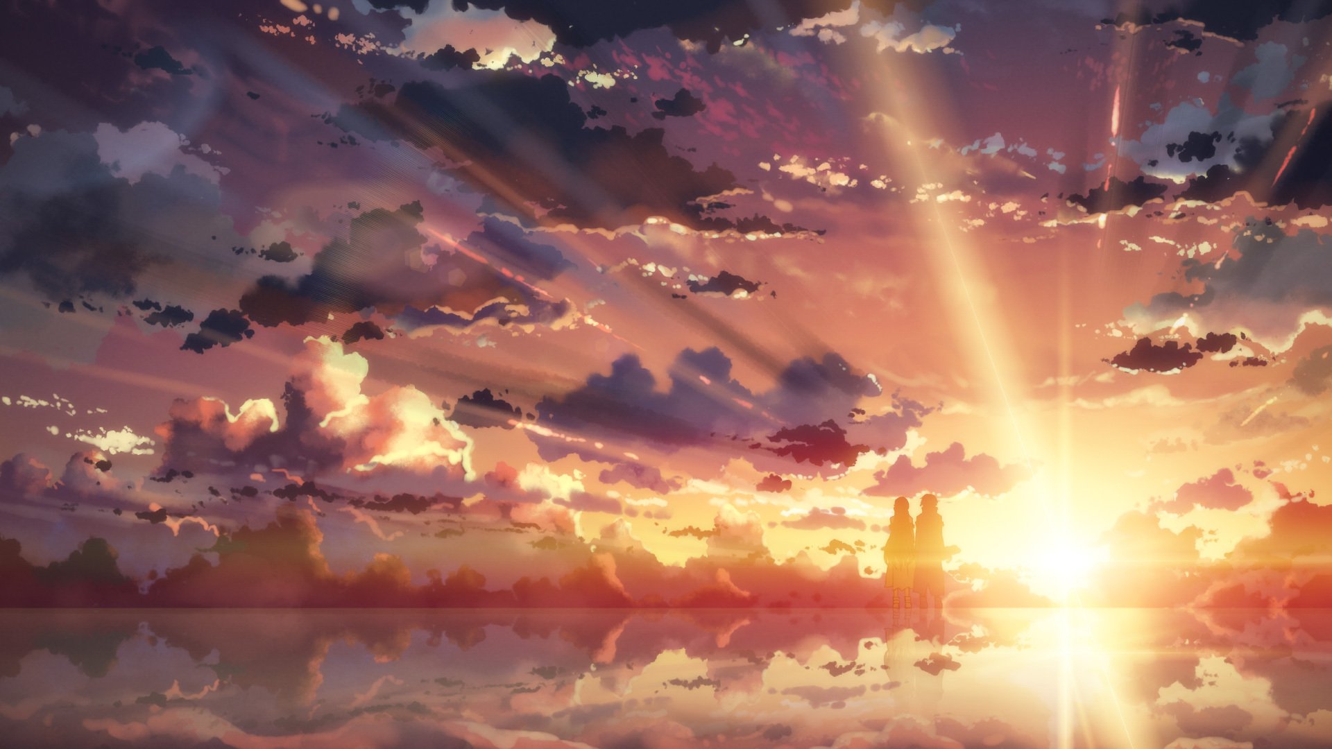 arte yuki tatsuya anime espada de arte en línea personaje yuuki asuna kirigaya kazuto chica chico puesta de sol cielo nubes sol reflexión agua