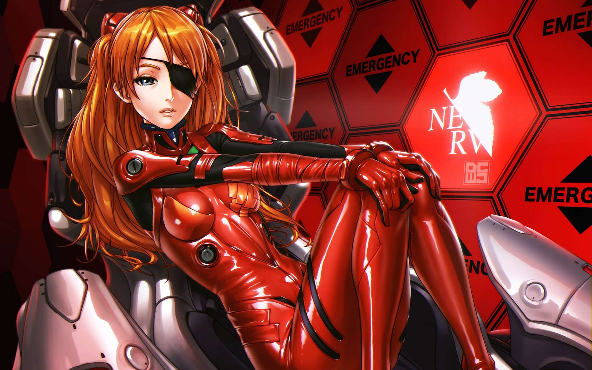 evangelion asuka girl suit bandage chair