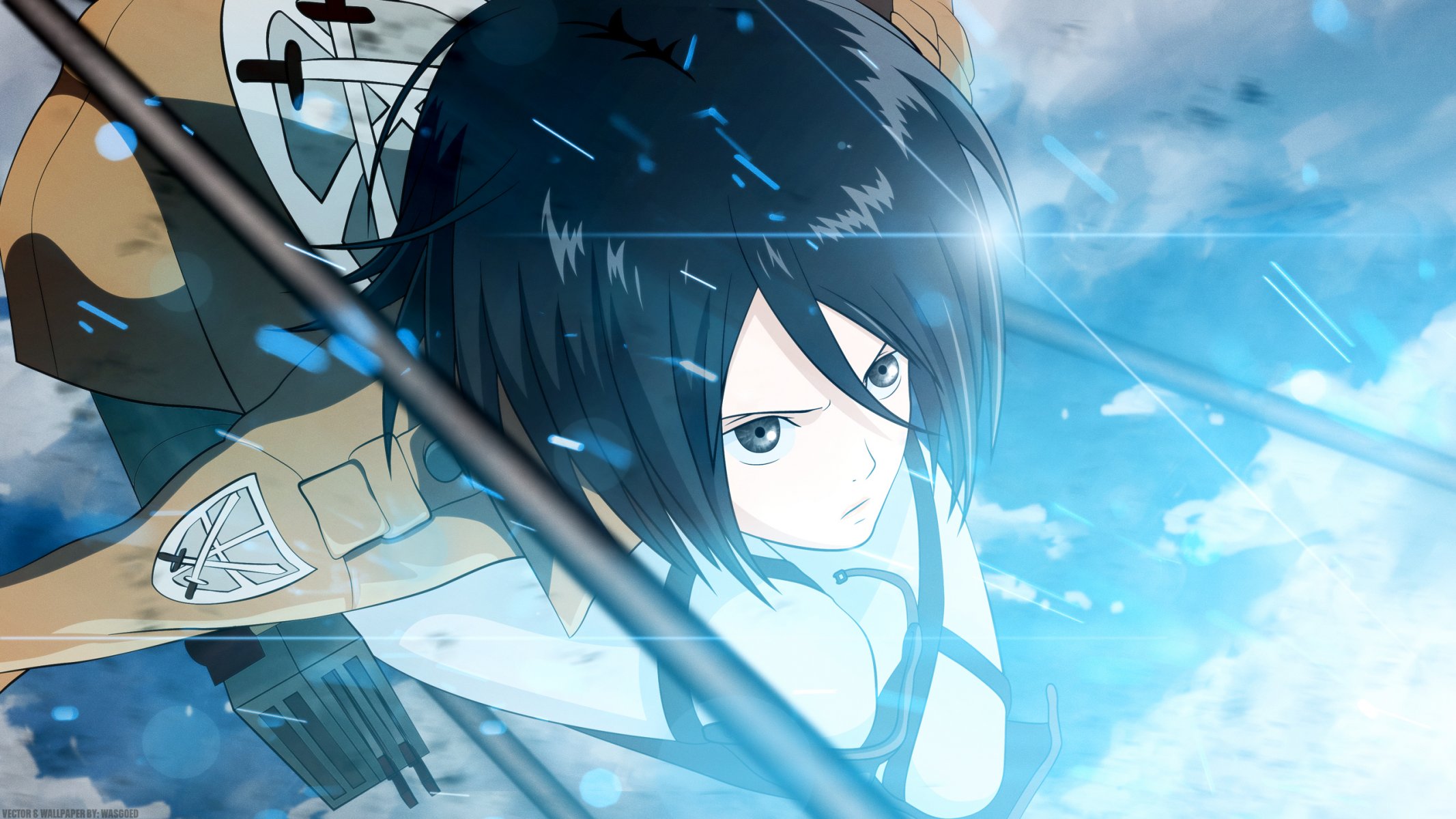 arte anime no shingeki no kyojin mikasa ackerman invasión de gigantes chica