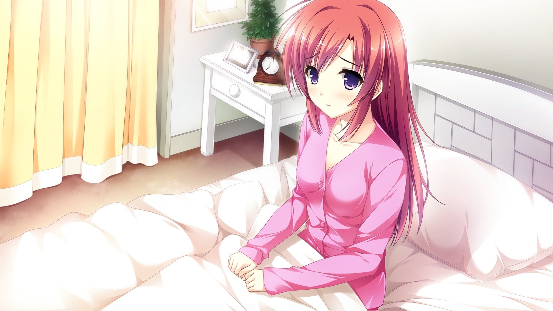 art sayori girl katakura saki view surprised house bed sun mote sugite shuraba na ore