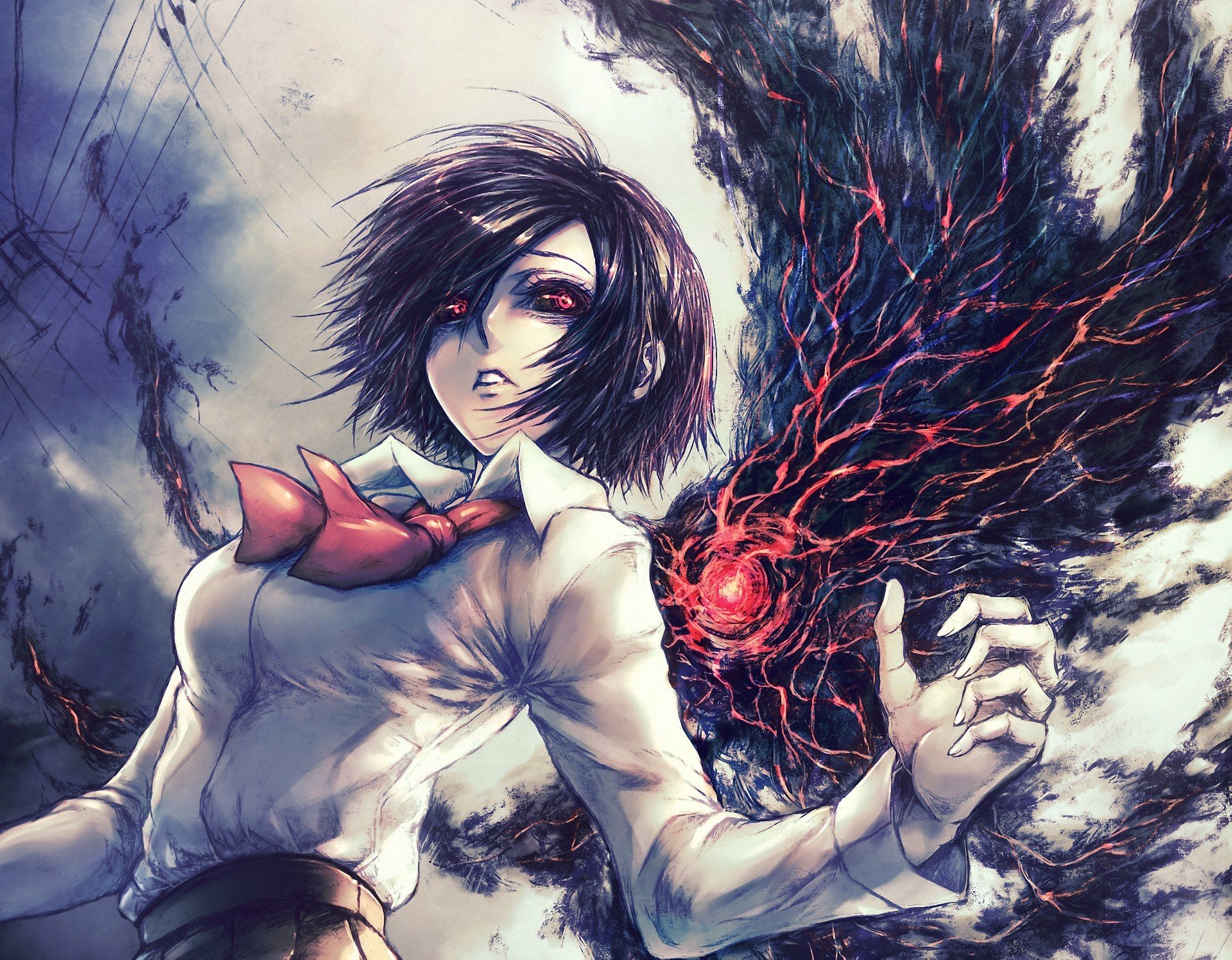 kunst tokyo ghoul tokyo monster tokyo ghoul kirishima touka mädchen augen ghul