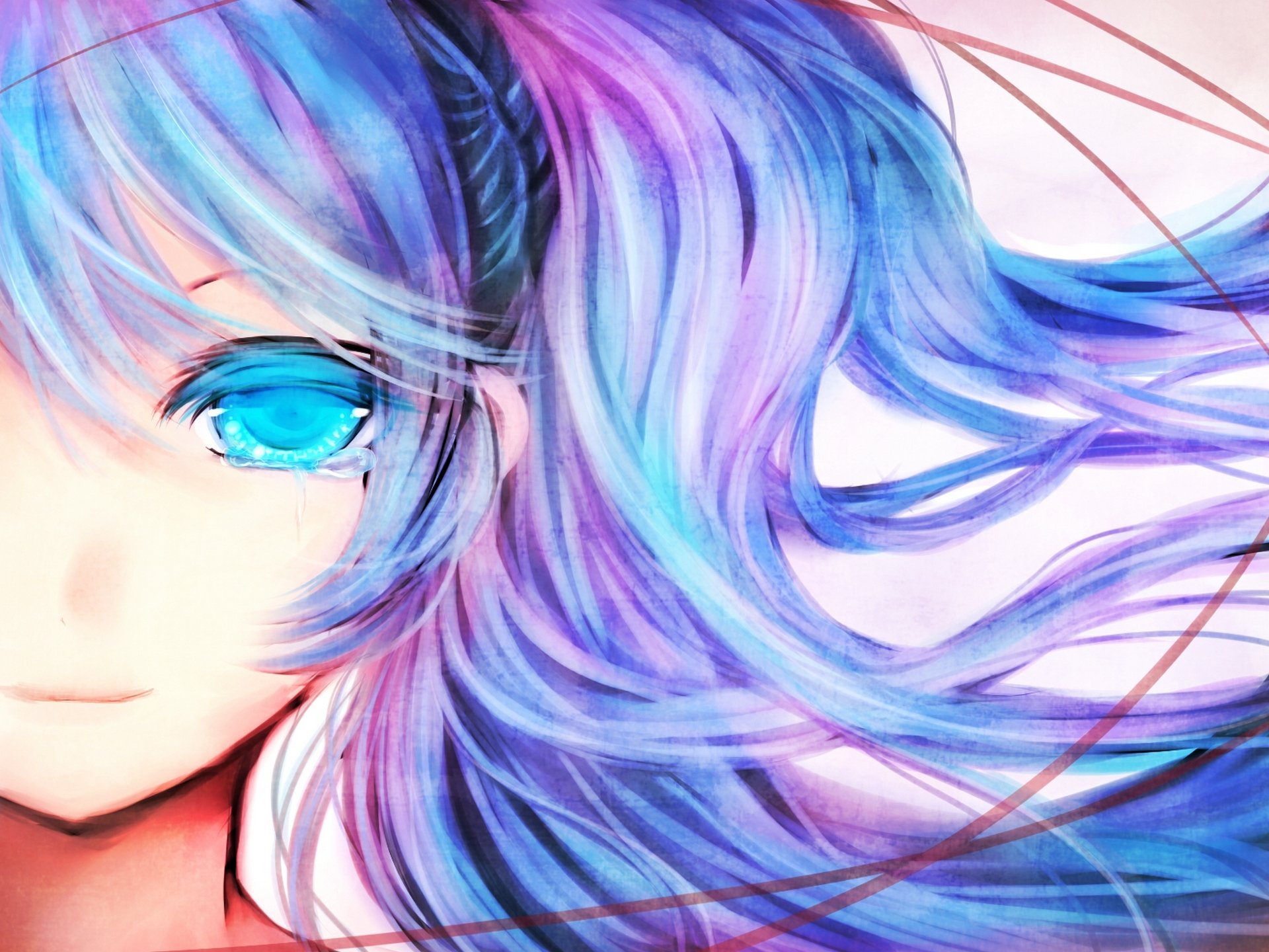 arte efushi vocaloid hatsune miku ragazza lacrime occhio vocaloid