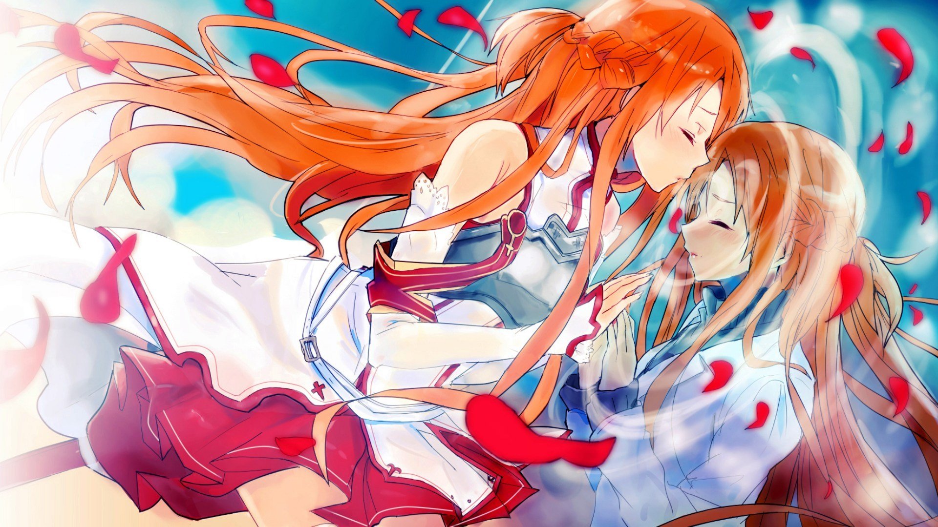 word art online sword master online asuna yuuki kiss petals through the looking gla