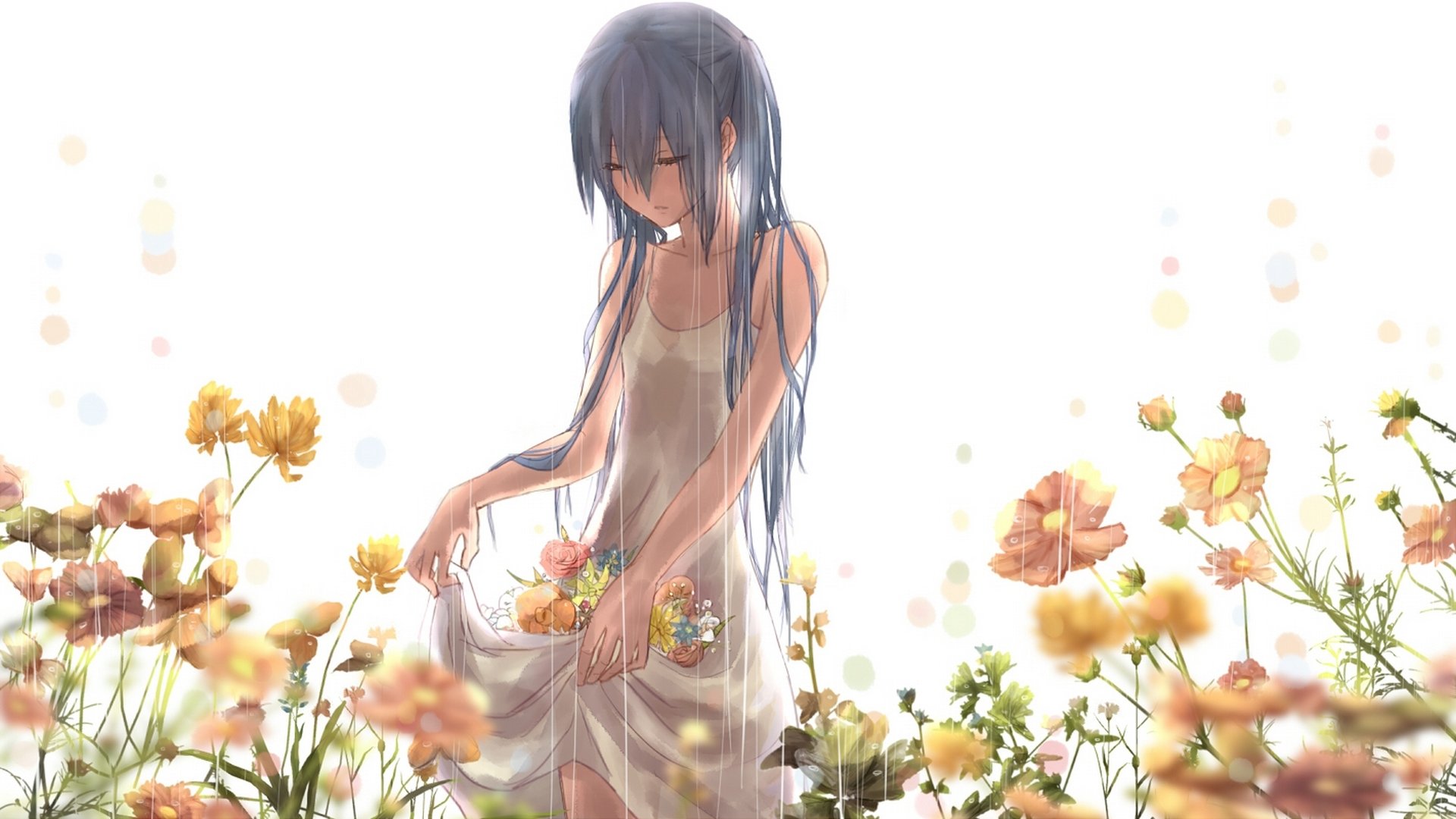 art capsulemarket88 vocaloid hatsune miku girl rain flowers vocaloid rose