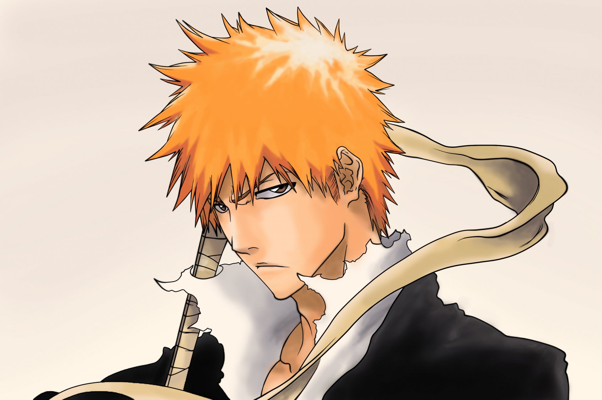 art tridyrium guy ichigo kurosaki vue mécontentement shinigami épée bleach eau de javel