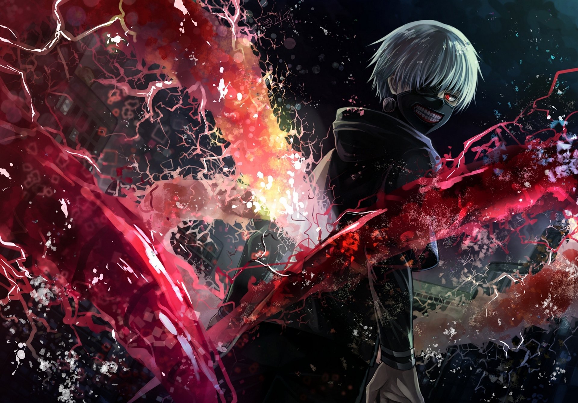 art angel31424 anime tokyo ghoul kaneki ken guy masque magie maison dents