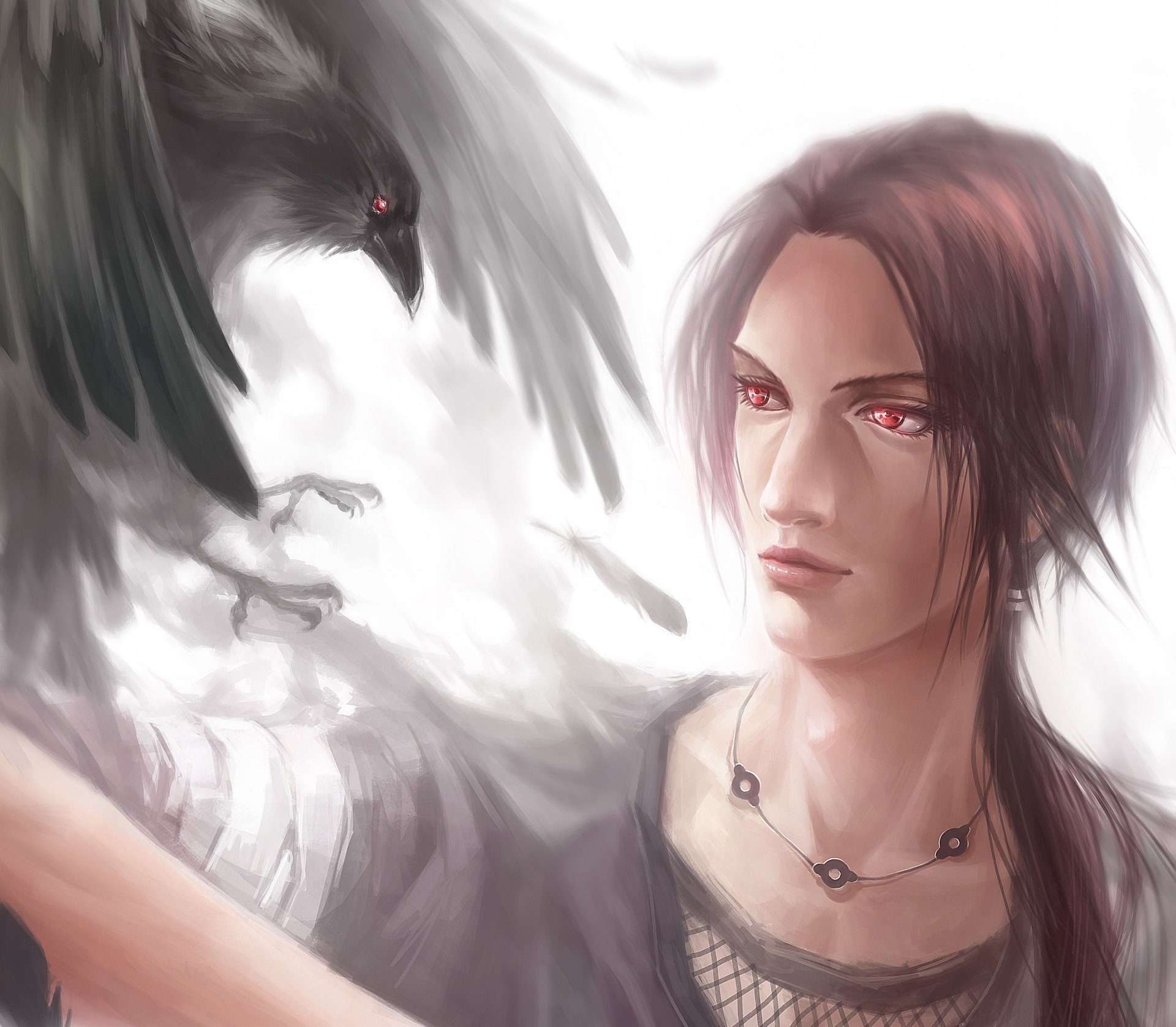 arte uchiha itachi naruto ragazzo corvo