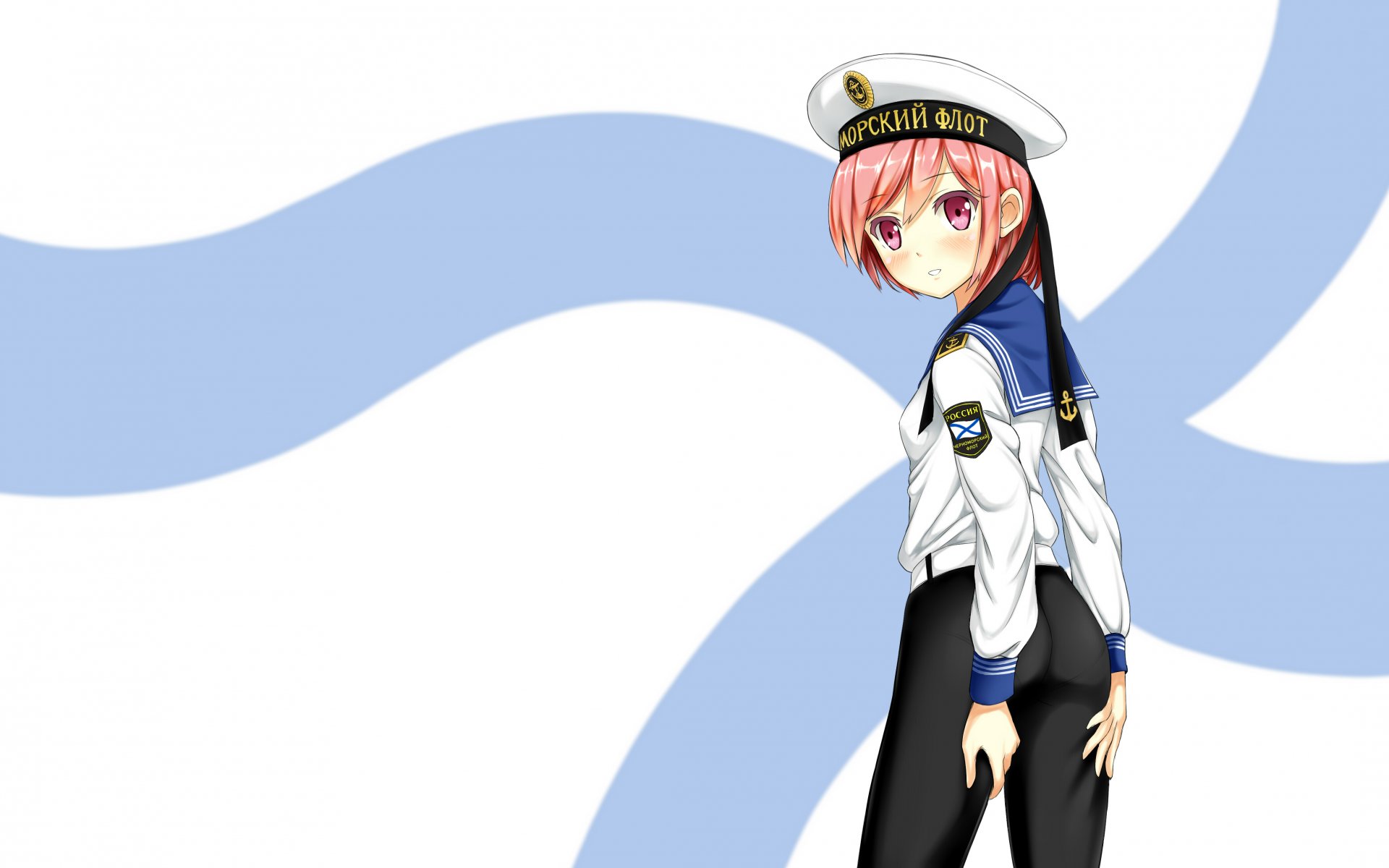 art phanc002 marine fille marin uniforme marine de la mer noire drapeau saint-andré anime