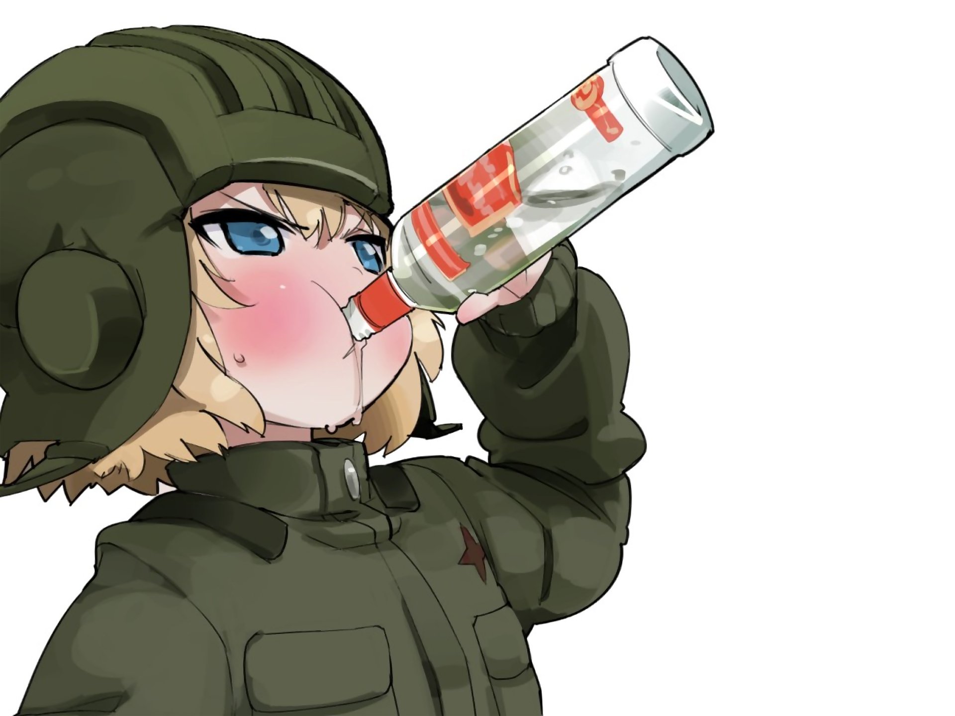 anime arte chica tanque vodka estereotipos harepore katyusha chicas und tanque de lujo