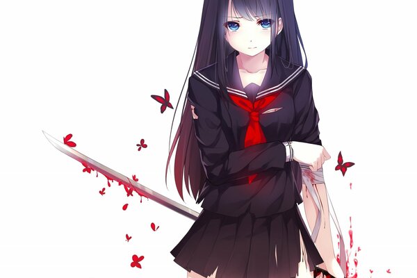 The girl with the bloody Sword