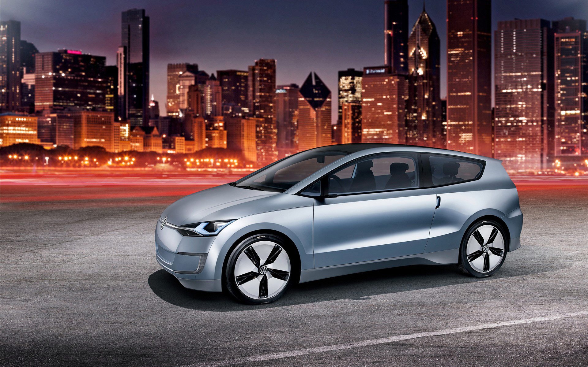 volkswagen prima lite concept città notturna