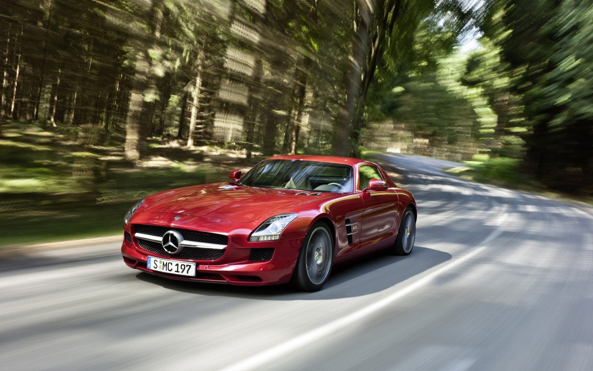 mercedes бенз sls amg красный скорость