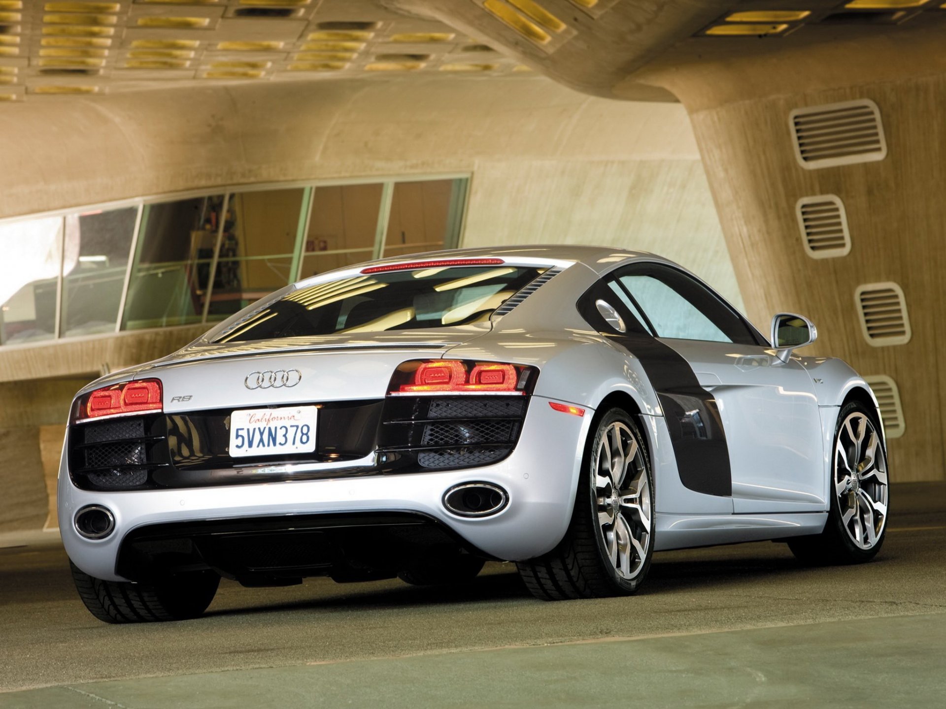 audi r8 grey car