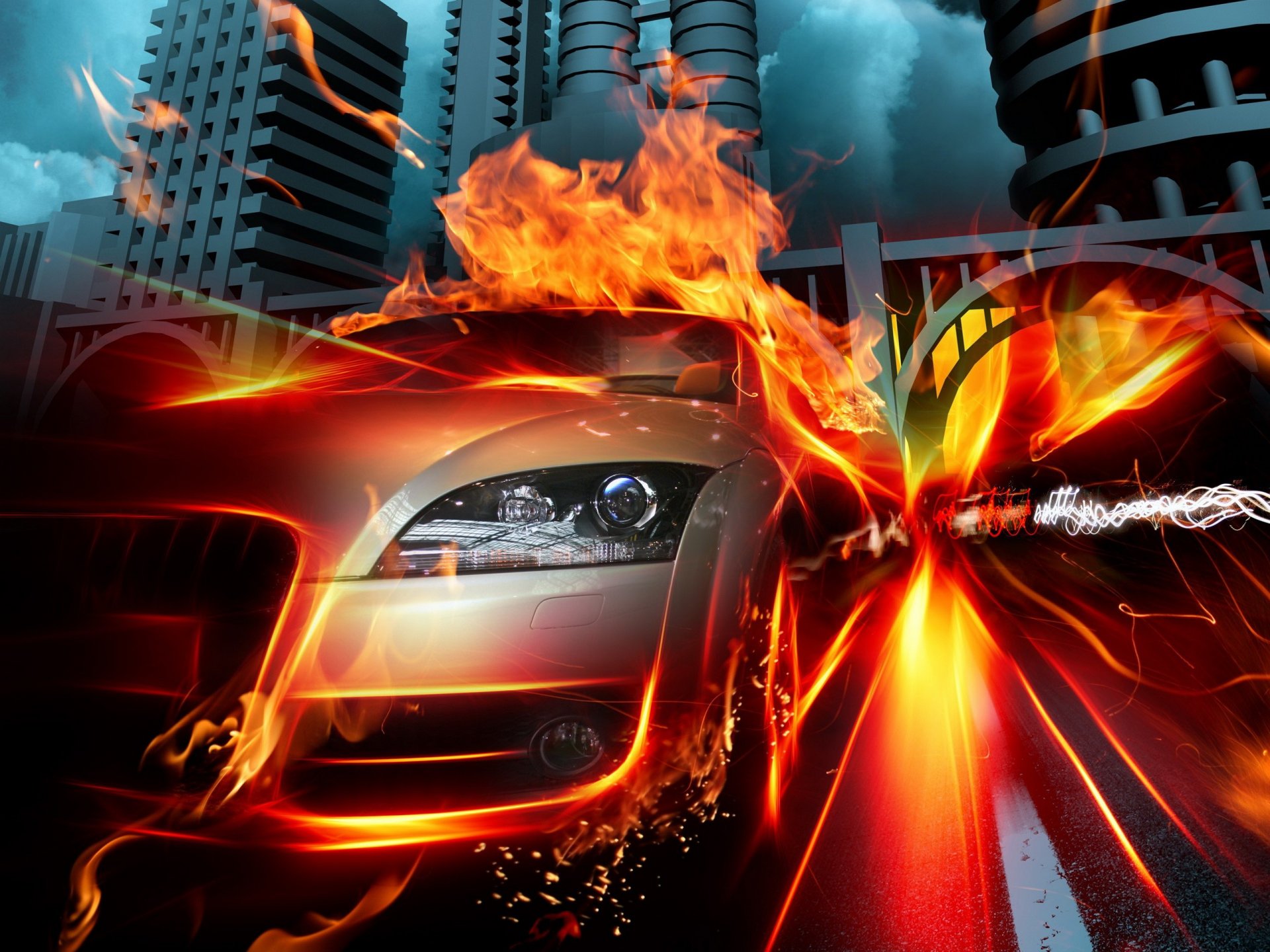 fire car flame speed