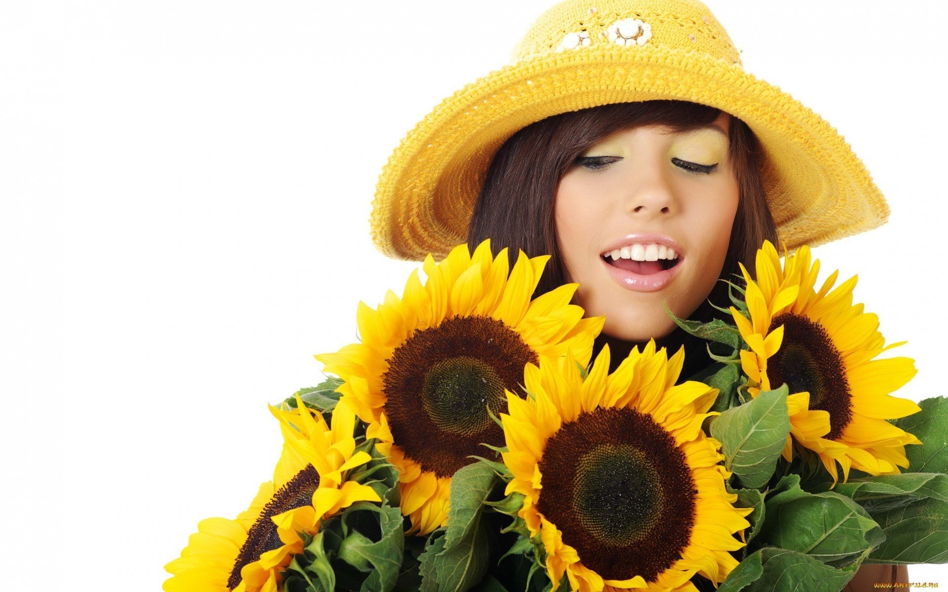 visage chapeau tournesols