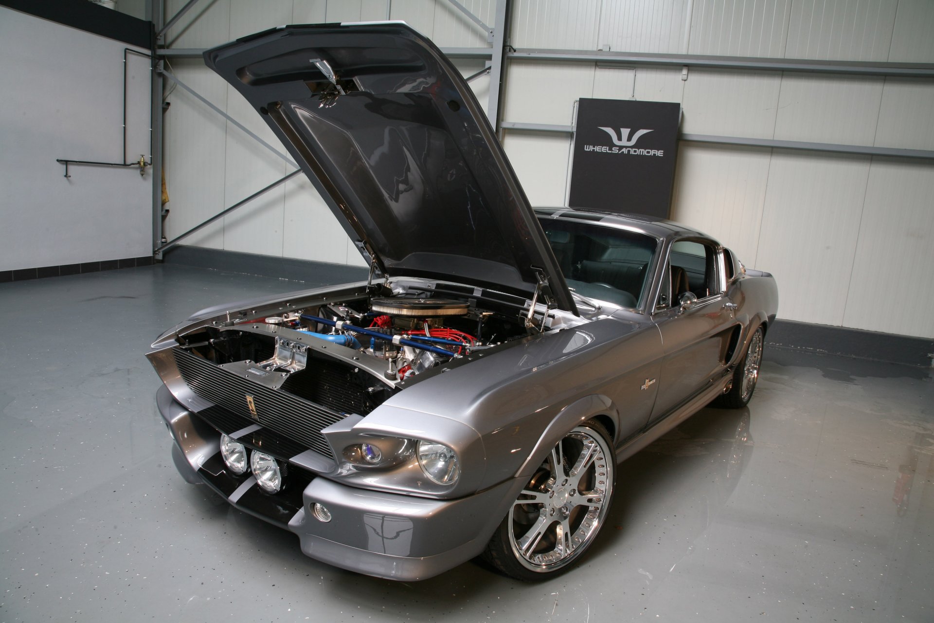 mustang shelby gt500 eleanor moteur capot garage