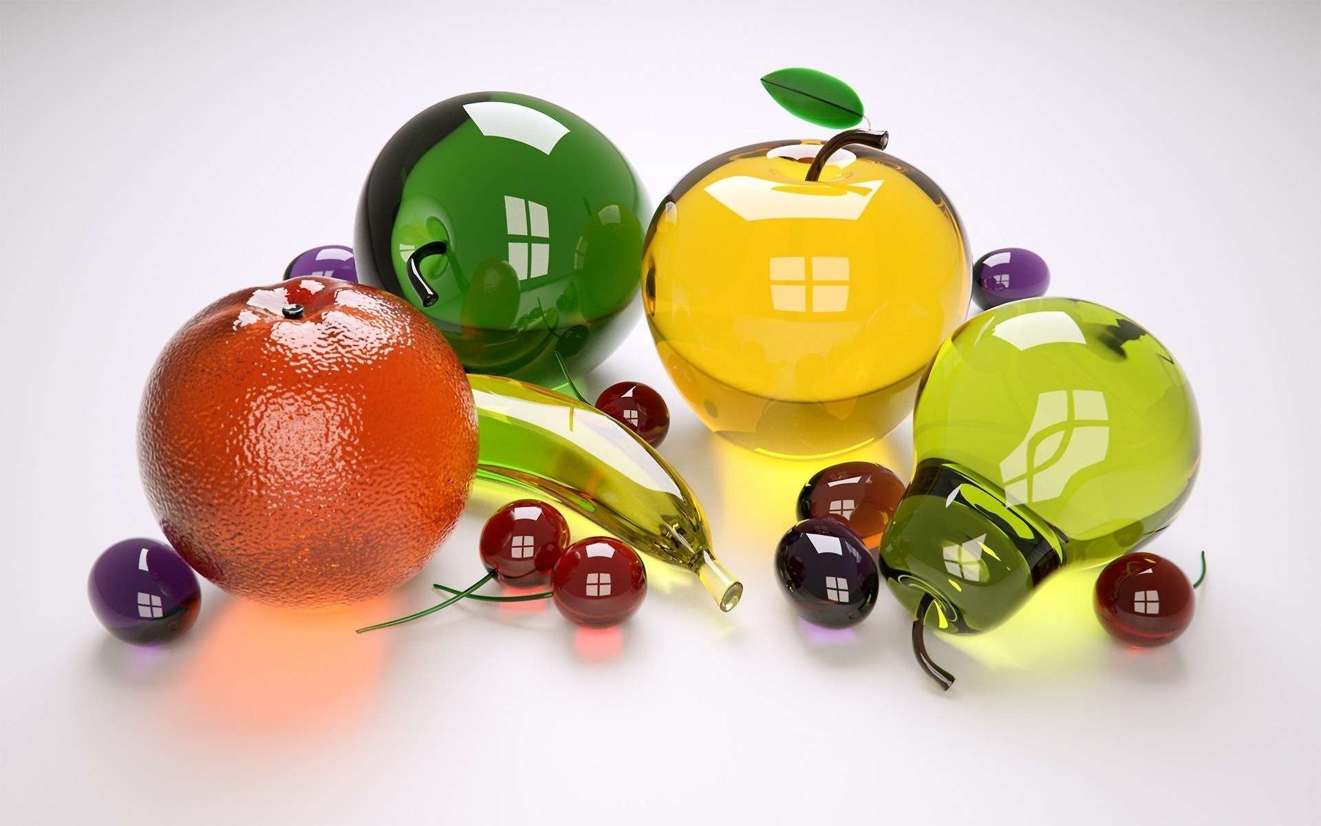 3d fruits verre