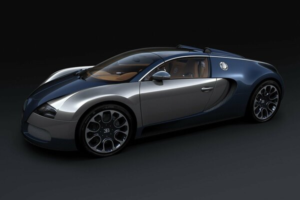 Auto Bugatti weyeron in blu scuro