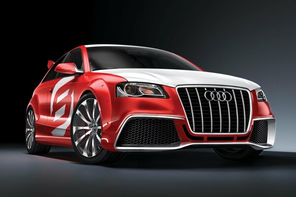 The chic red Audi is beautiful