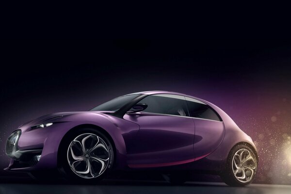 Французский концепт кар фиолетового цвета
