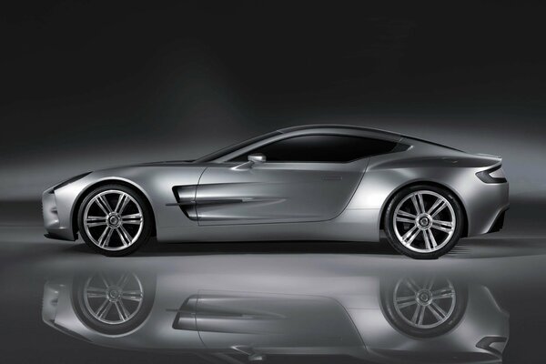 Concept frame of a silver sports car