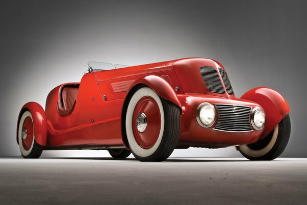 Hermosa foto de rojo convertible retro