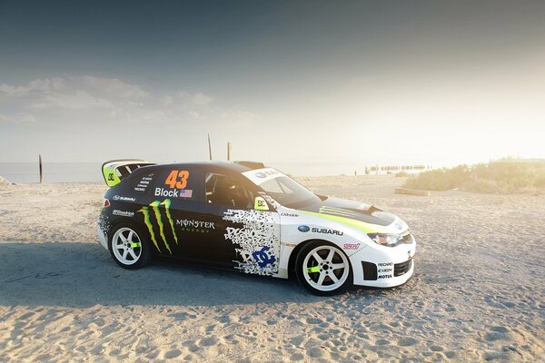 This beauty is ready to take a challenge on the sand - subaru impreza