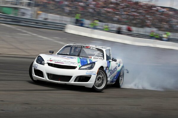 Racing cars during drift