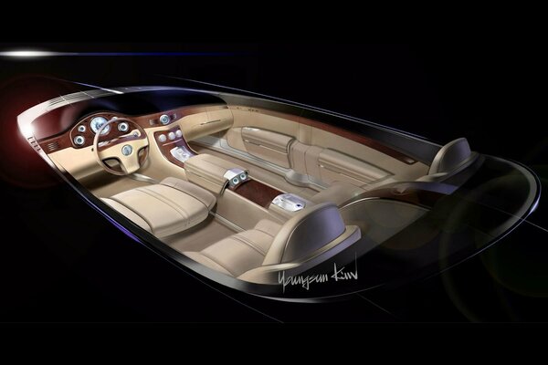 View inside the cadillac sketch