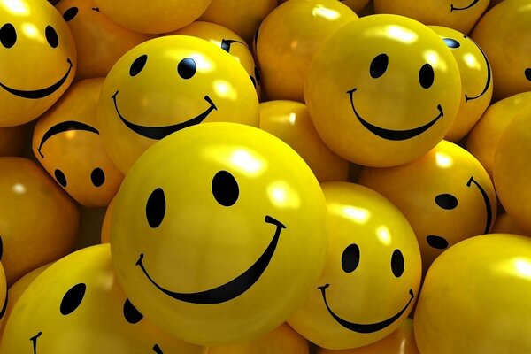 Beaucoup de smileys souriants en un