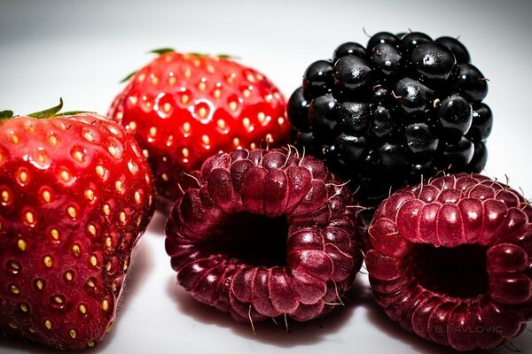 Macro image of berries on the table