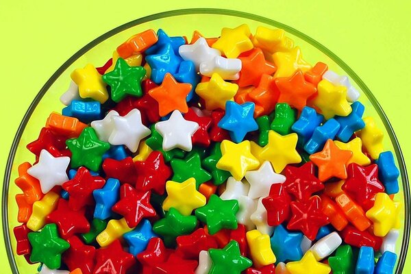 Small candies in the shape of stars