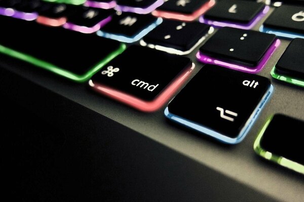 Stylish black keyboard with backlit keys