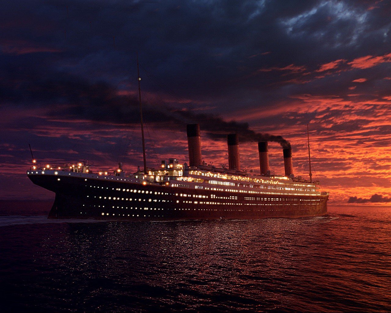 titanic nave tramonto