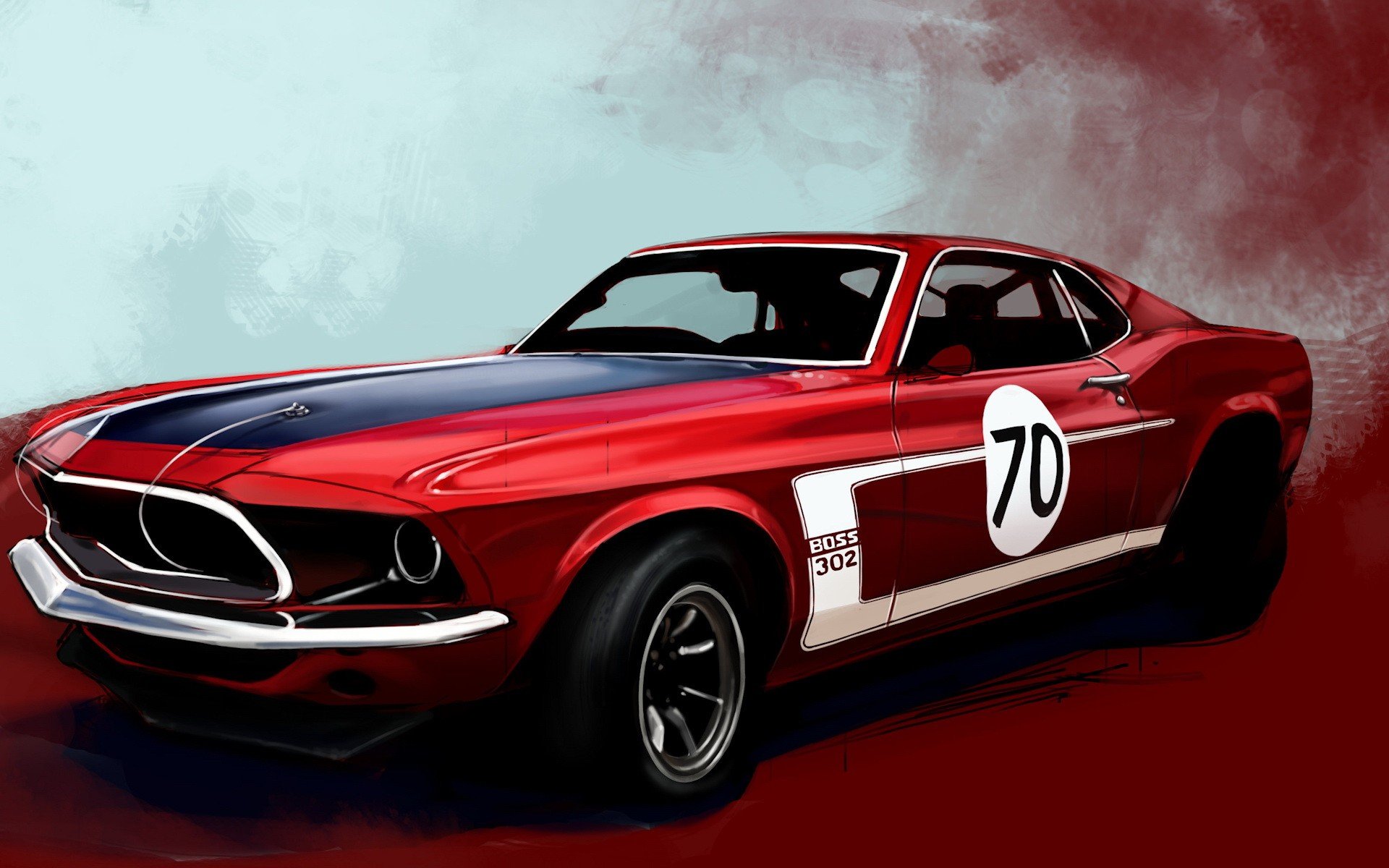 ford mustang boss 302 czerwony