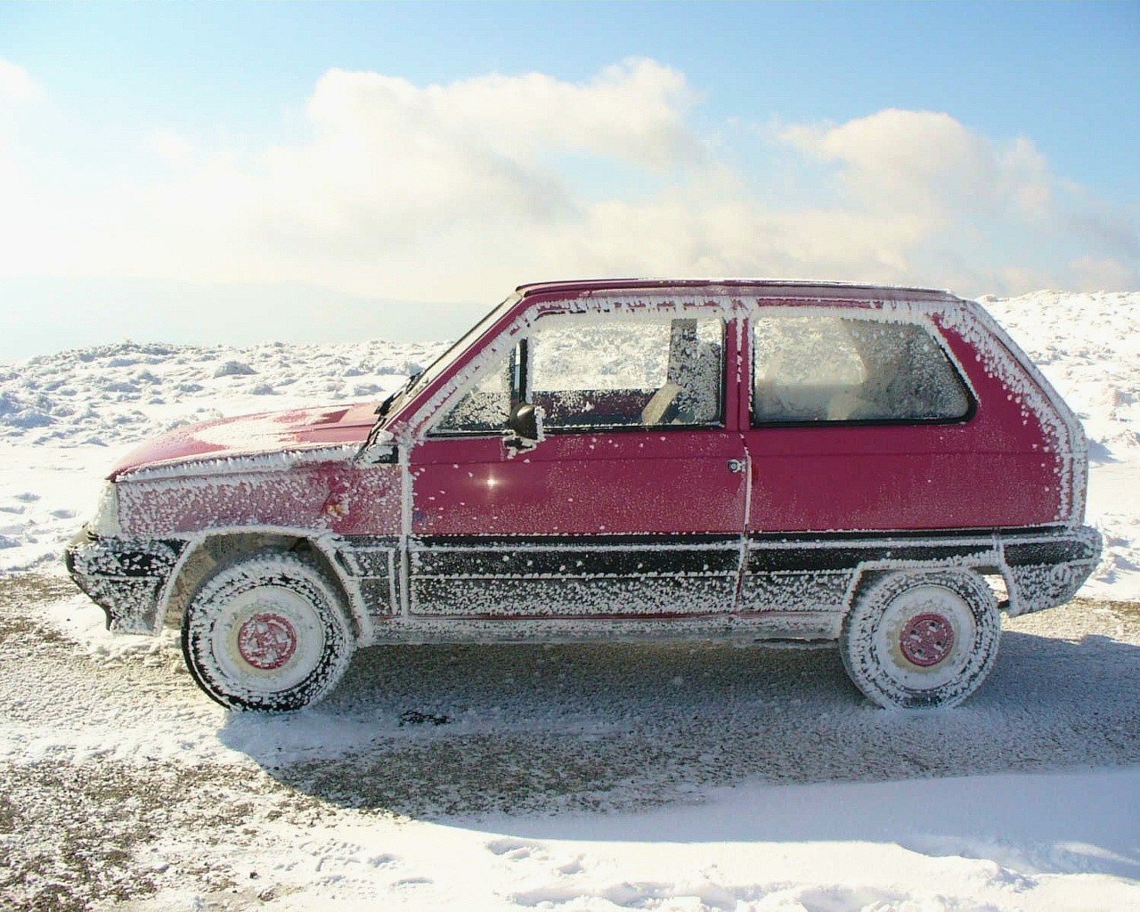 zima śnieg oka