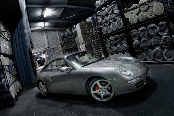 A silver Porsche is in stock