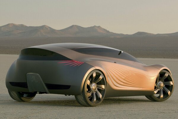 Concept Silver Mazda en un lago seco