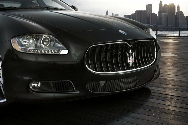 Black Maserati car front view