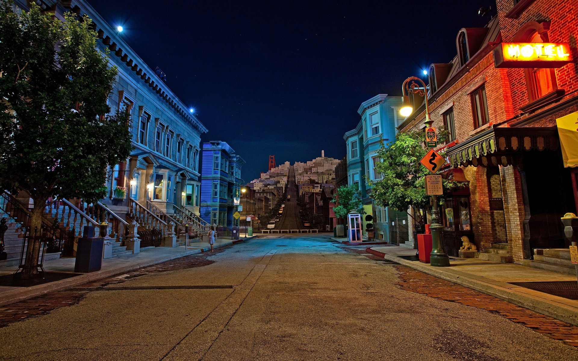 noche san francisco calle camino casa