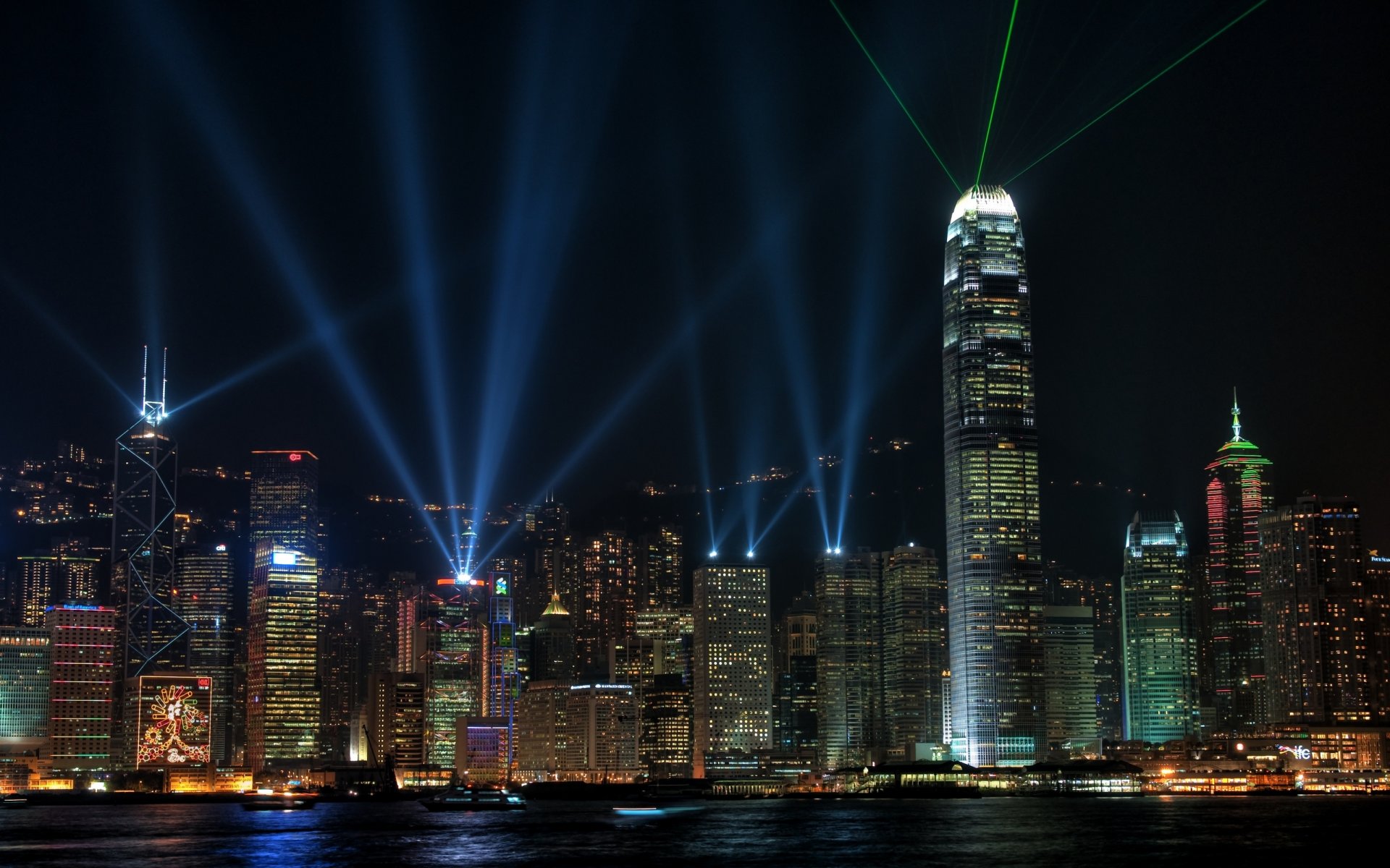 hong kong noche luces belleza