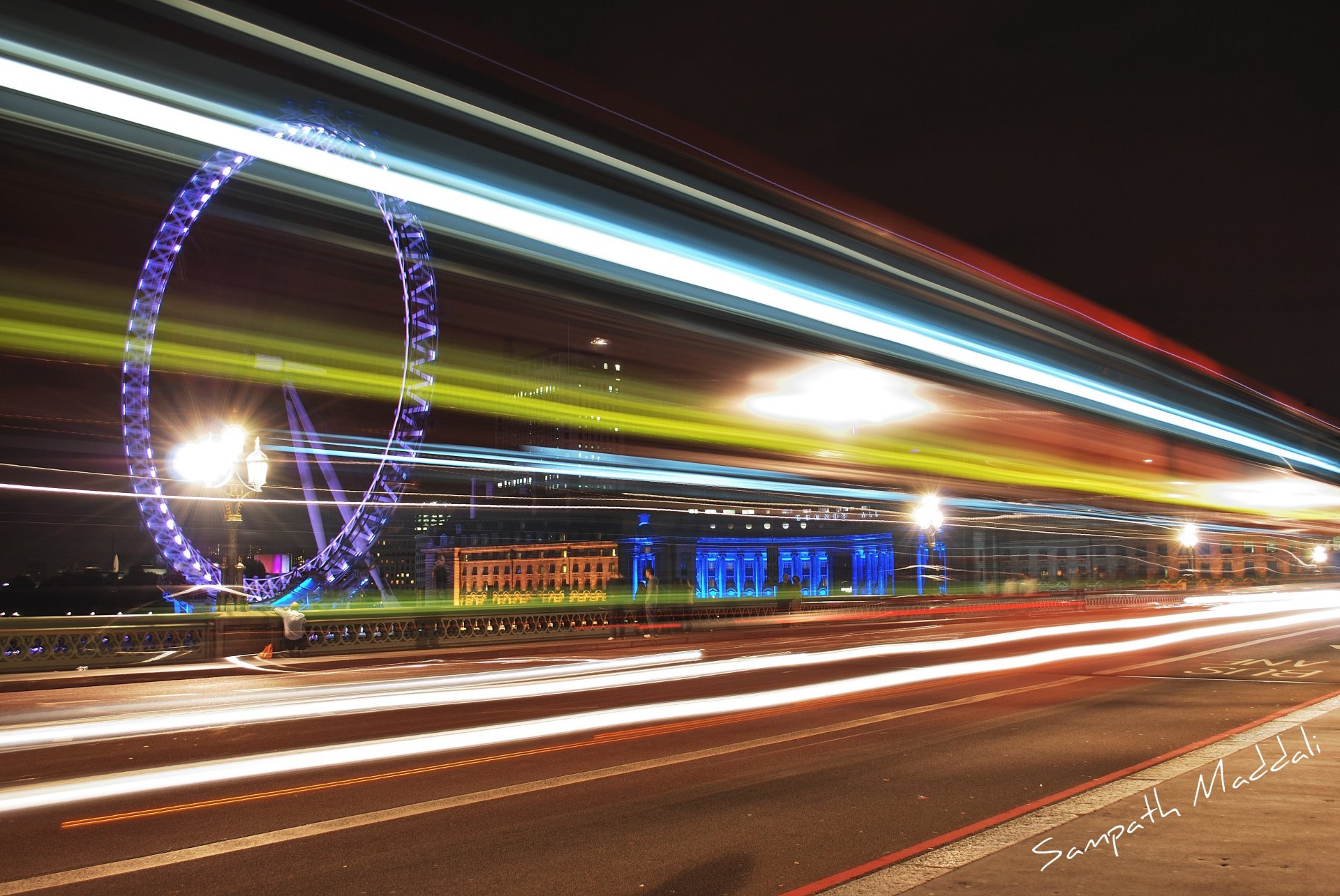 londres noche rueda de la fortuna luces