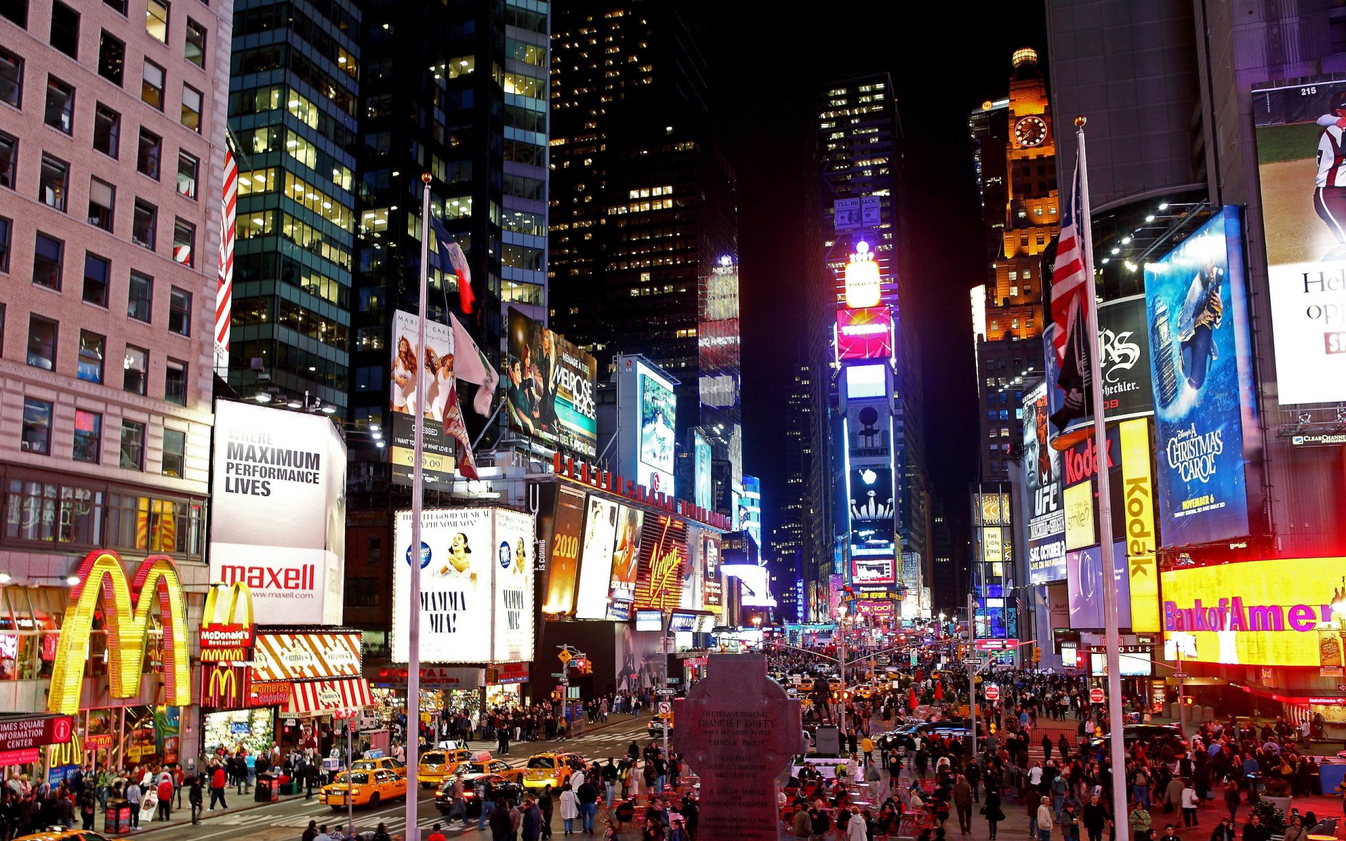 times square la nuit new york nuit