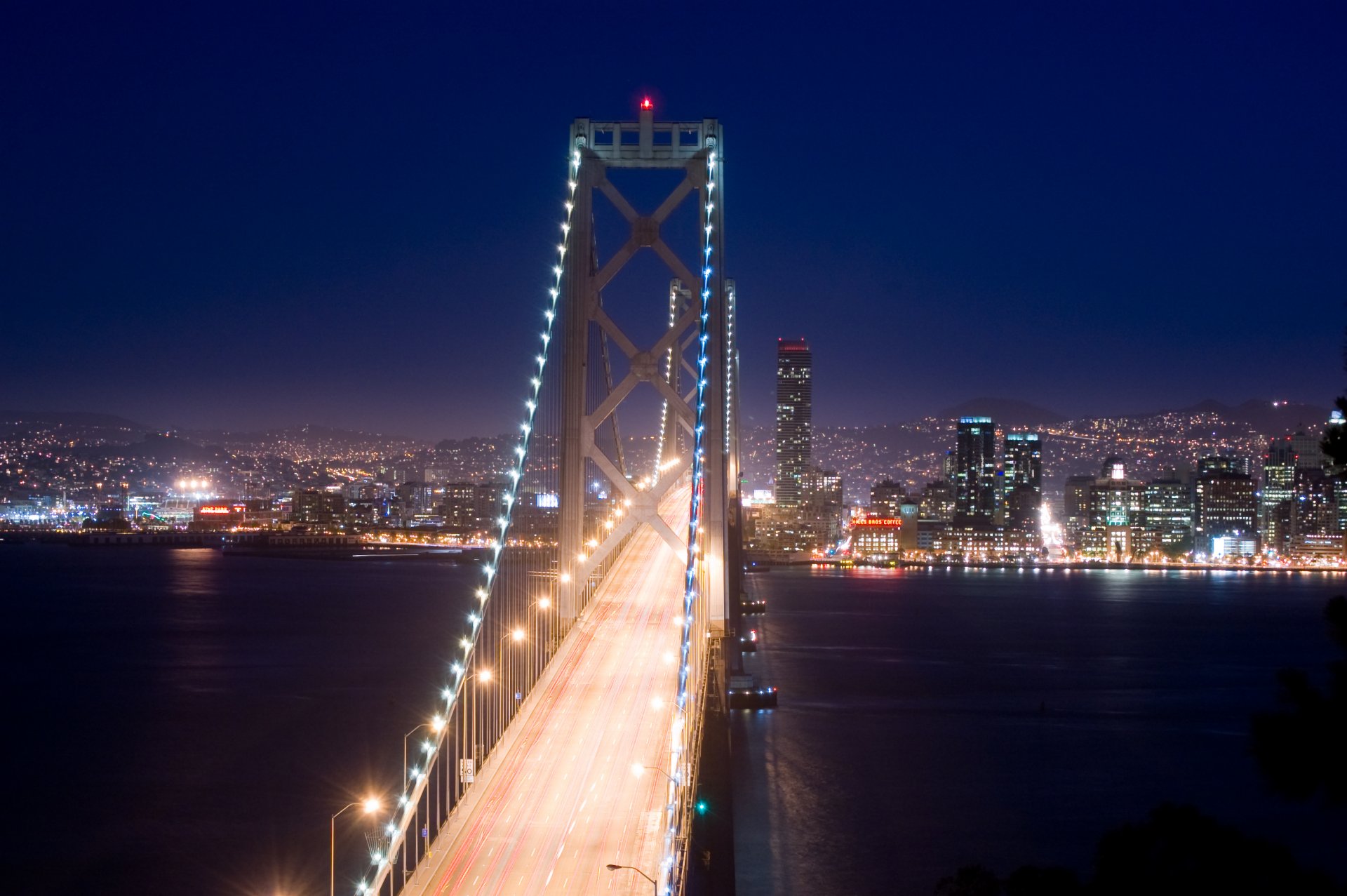 pont rivière nuit lumières