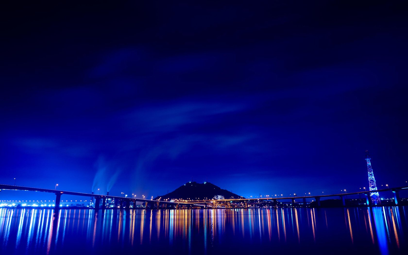 pont nuit lumières