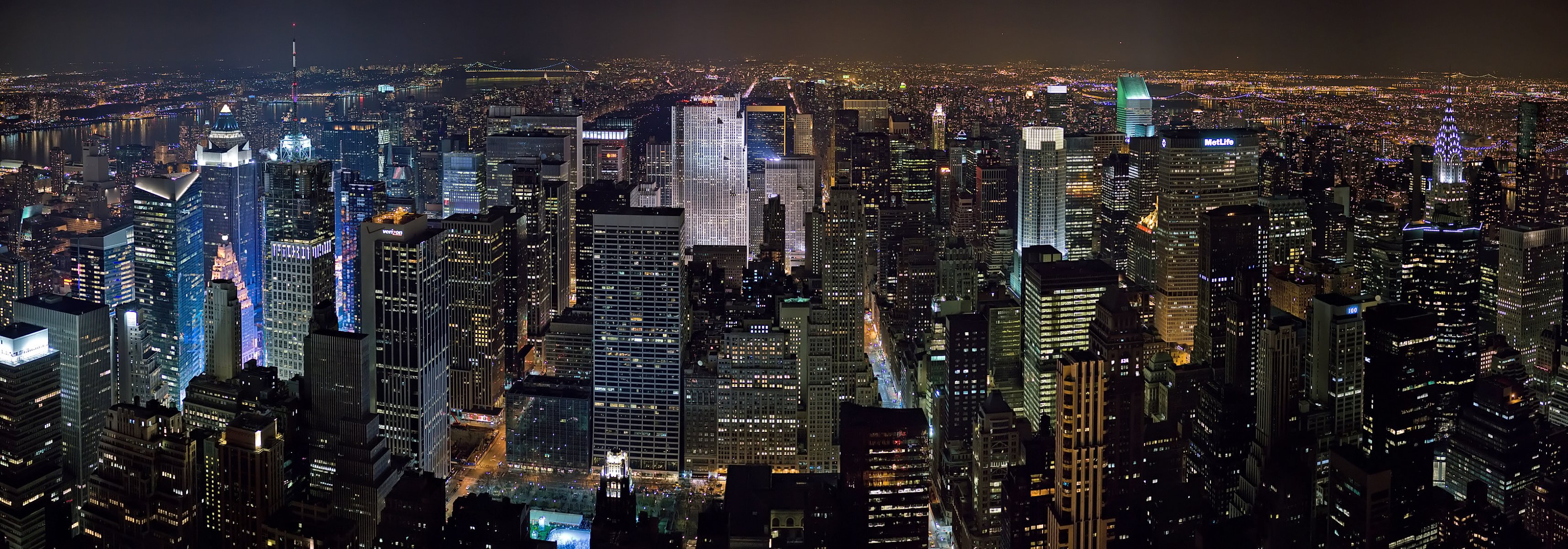 nueva york noche rascacielos