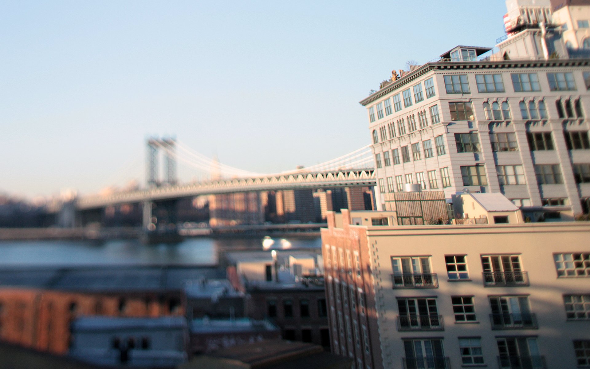 ponte di brooklyn new york con spostamento e inclinazione