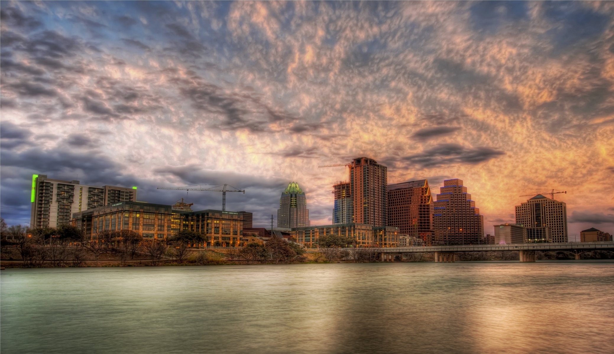 austin tramonto fiume nuvole