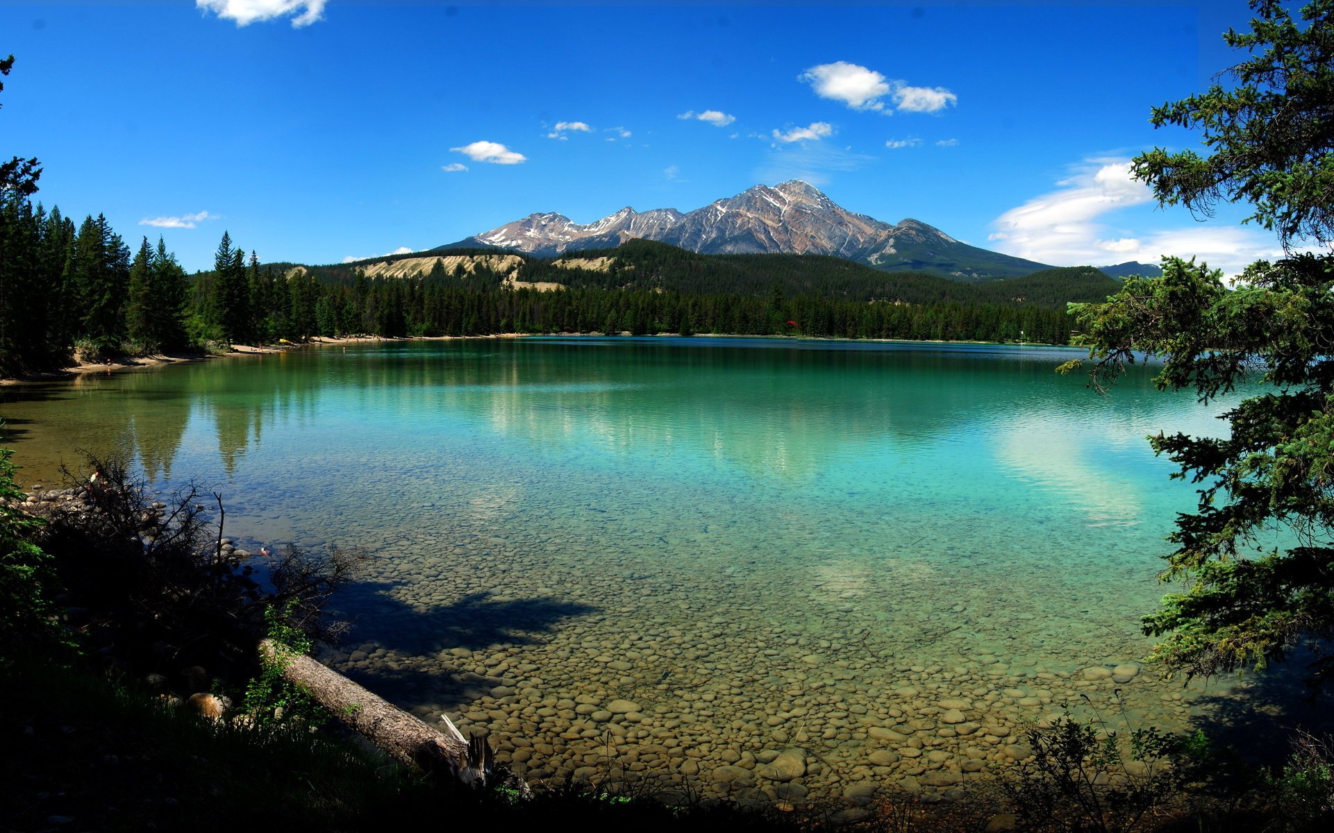 national park canada деревья горы вода озеро