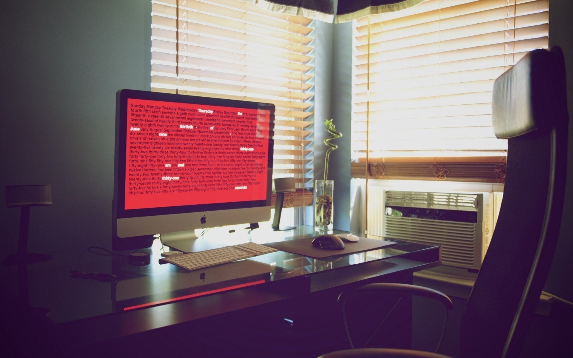 workplace table imac chair